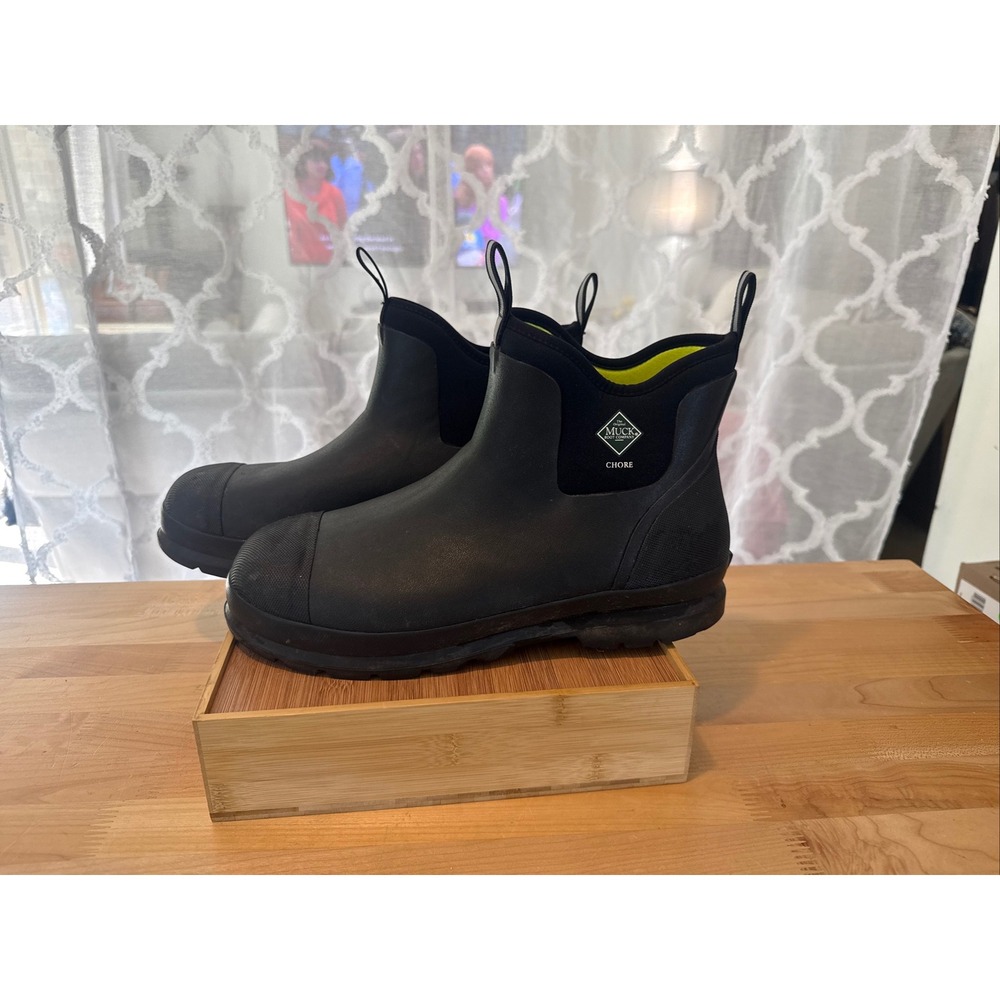 Muck Boot Company Chore Mens Black Waterproof Rubber Ankle Work Boots Size 13